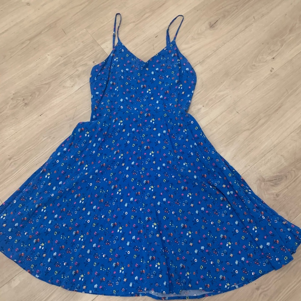 Gap Blue Floral A-Line Tank Dress